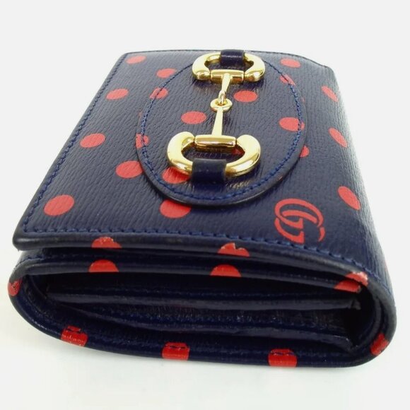 Gucci Blue and Red Polka Dot Wallet - Picture 4 of 11